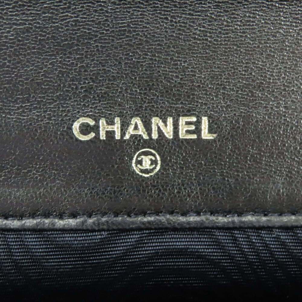 CHANEL Black Lambskin Leather Logo Wallet - Picture 13 of 16